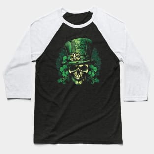 Leprechaun Skull Baseball T-Shirt